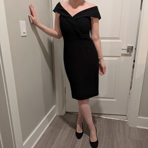 Reiss Black Off-Shoulder Dress
